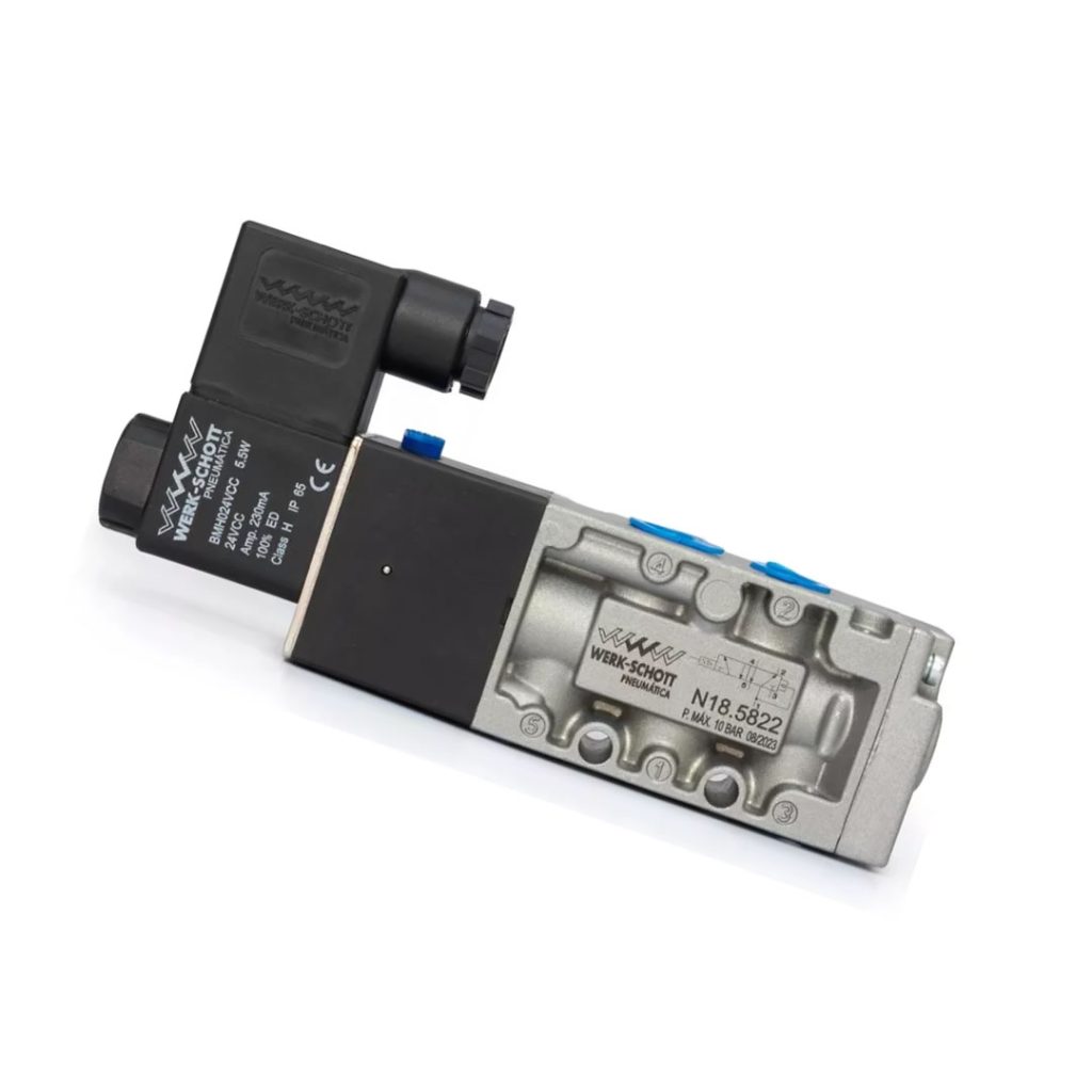 Válvula Solenoide Mola 1/4 Bsp 5/2 Vias 24vcc Werk Schott